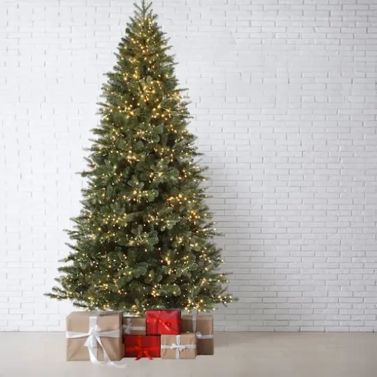 7.5ft. Pre-Lit Greenbriar Fir Artificial Christmas Tree, Soft White Cluster LED Lights {4}