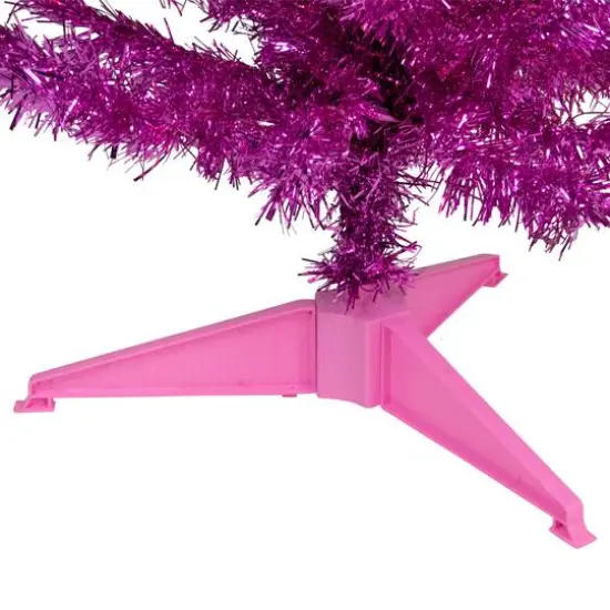 4ft. Unlit Pink Tinsel Artificial Christmas Tree {6}