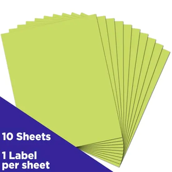 JAM Paper Shipping Labels, 8.5" x 11" Ultra Lime Green {4}