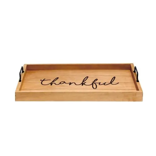 Elegant Designs&trade; 15.5" Thankful Serving Tray with Handles {8}