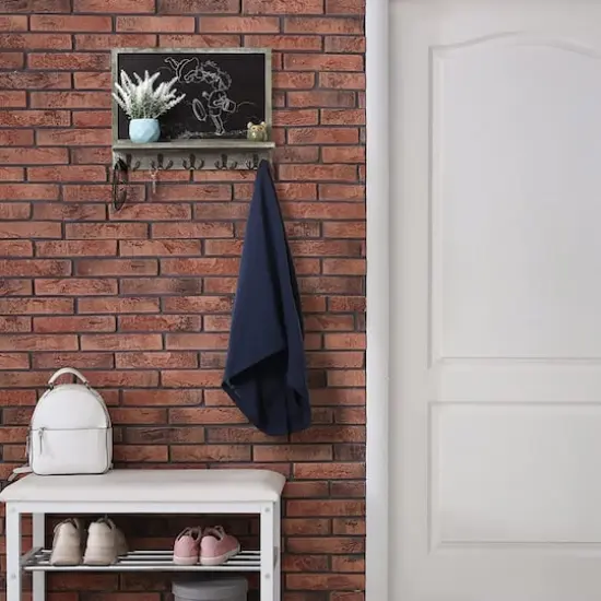 NEX&trade; 13" Olive Green Wall-Mounted Chalkboard with Display Shelf {7}