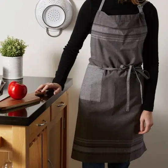 DII&reg; Gray Chambray French Stripe Chef Apron {4}