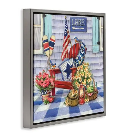 Stupell Industries Americana Porch View Floater Framed Art Gray {4}