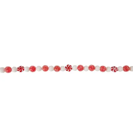 4ft. Red & White Peppermint Candy Christmas Garland {1}