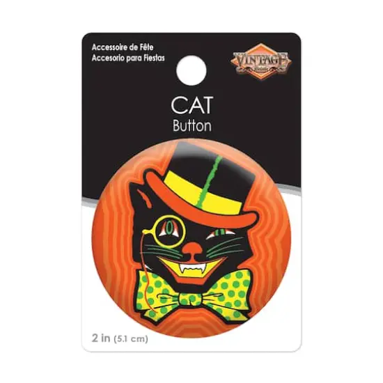 Beistle Vintage Halloween Cat Button, 6ct. {4}