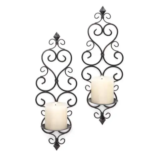 15.75" Fleur-De-Lis Candle Wall Sconce, 2ct. {4}