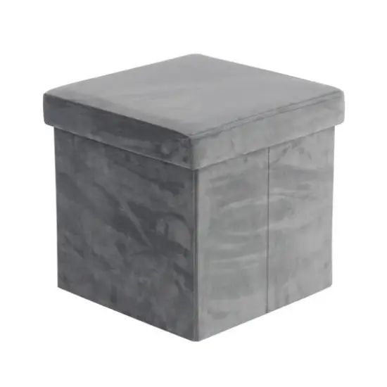 17" Modern Fabric Storage Stool Gray {5}