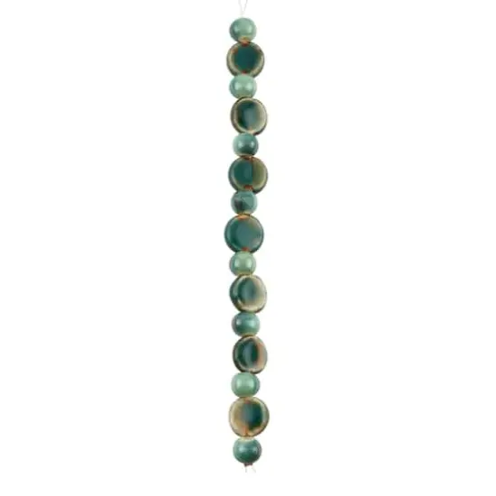 Teal Reactive Glaze Ceramic Disc & Round Beads by Bead Landing&trade; {4}