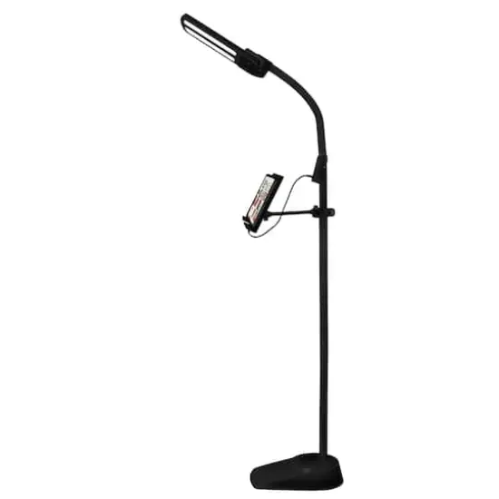 OttLite Black&nbsp;Dual Shade LED Floor Lamp with USB Charging Station {6}