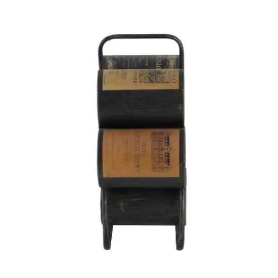 14" Black Metal Industrial Wine Holder Rack {5}