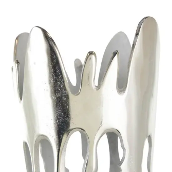 31" Silver Aluminum Drip Vase with Melting Designed Body {6}