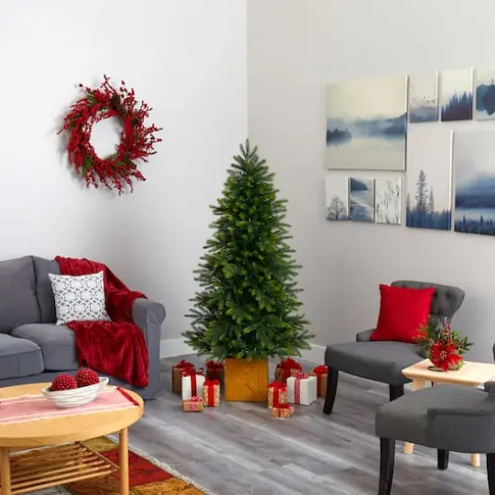 6ft. Pre-Lit Manchester Fir Artificial Christmas Tree, Clear LED Lights {9}