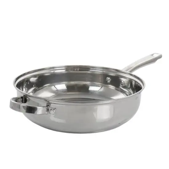 Oster Sangerfield 4qt. Stainless Steel Sauté Pan with Lid and Splatter Guard {6}