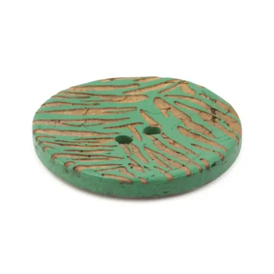Dritz&reg; 30mm Sustainable Coconut Round Button, 3ct. Dark green {4}