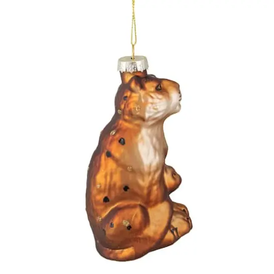 Orange & Black Glass Lion Ornament {5}
