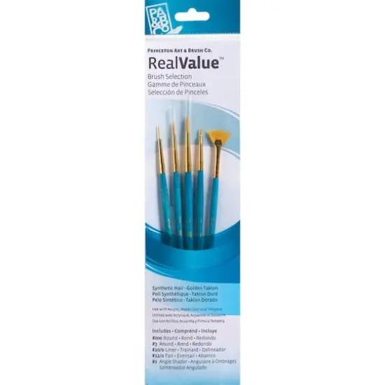 Princeton&trade; RealValue&trade; Golden Taklon Brush 5 Piece Set {1}