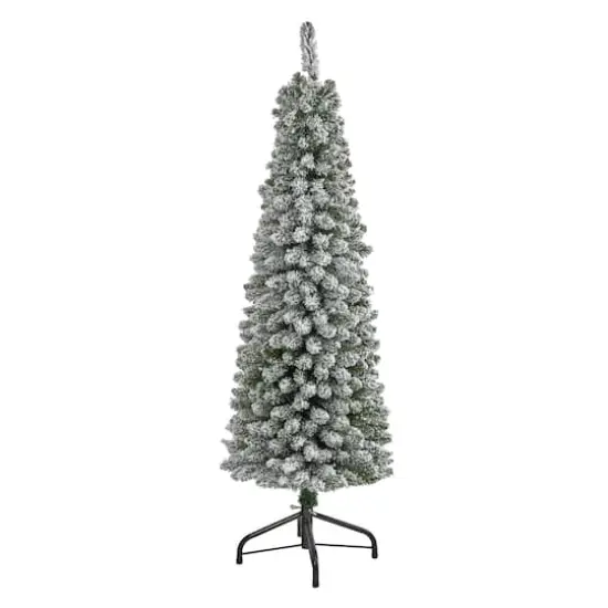5ft. Unlit Flocked Artificial Christmas Tree {1}