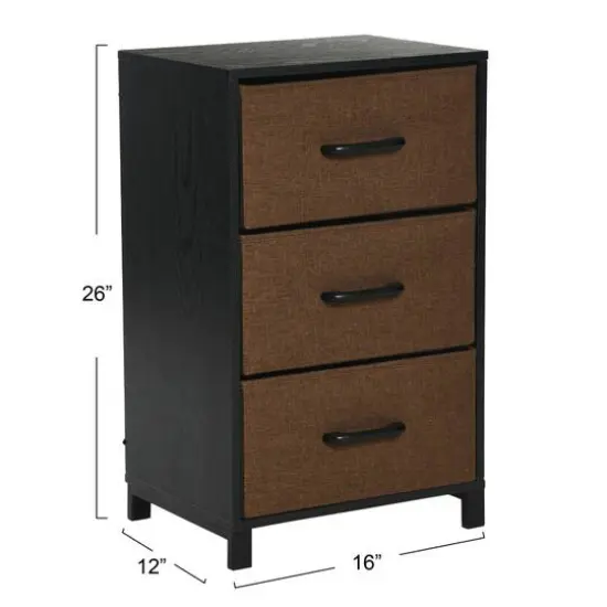 Household Essentials 26" 3-Drawer Dresser Black {5}