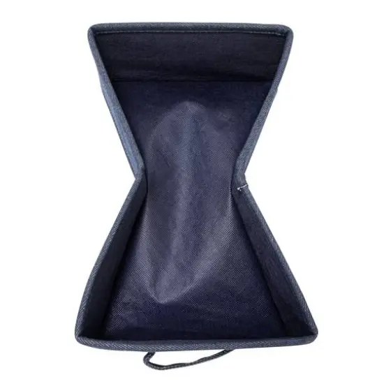 Household Essentials 11.5" Denim Blue Collapsible Cotton Blend Rectangular Storage Drawer, 2ct. {10}