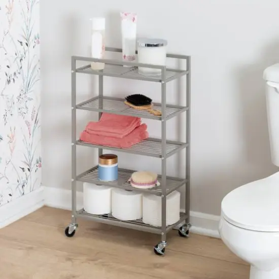Honey Can Do 5-Tier Rolling Bathroom Storage Cart {9}