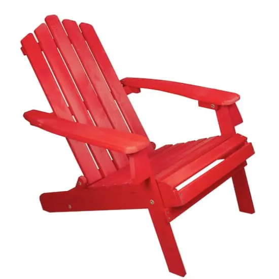 36" Classic Folding Wooden Adirondack Chair Red {1}