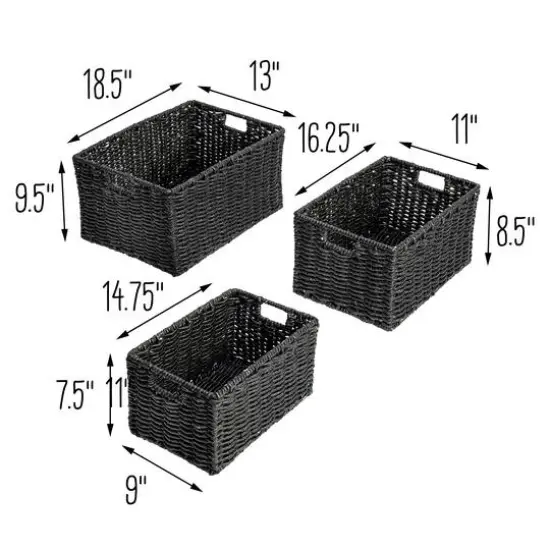 Honey Can Do Black Nesting Rectangle Maize Baskets, 3ct. {6}