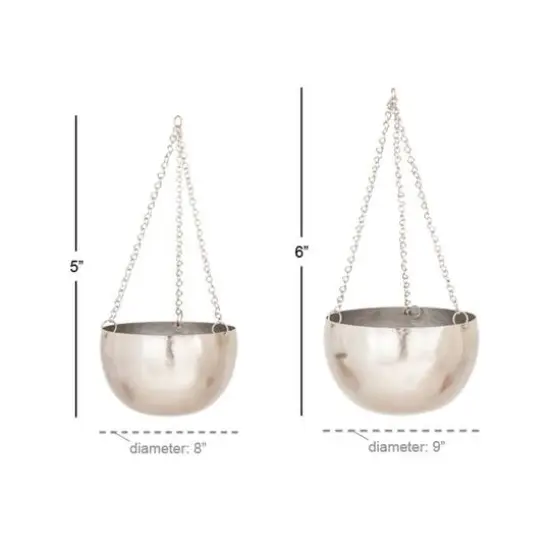 Silver Metal Glam Planter Set, 5" & 6" {7}