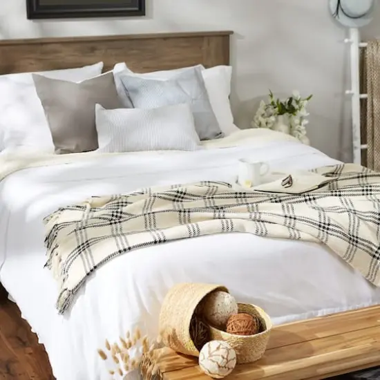 DII&reg; Black Modern Farmhouse Plaid Throw {4}