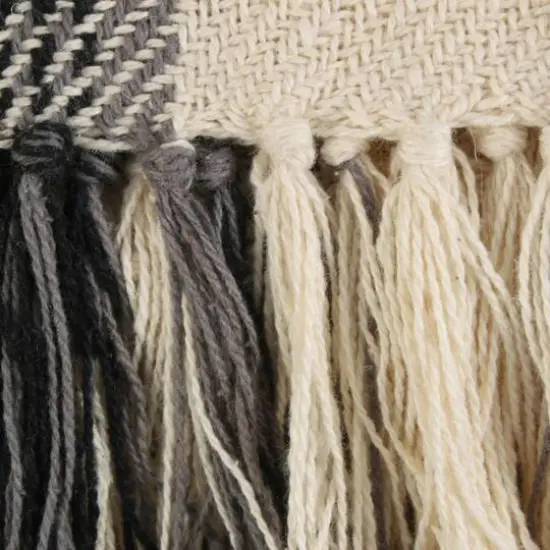 DII&reg; Black & Cream Farmhouse Woven Throw {4}