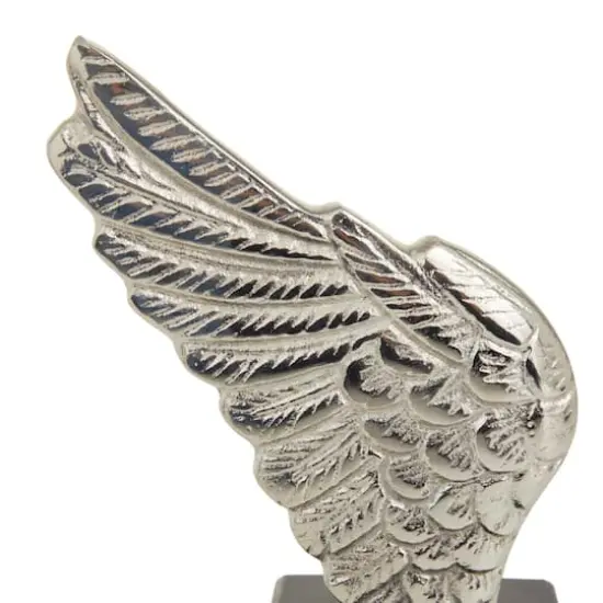 10" Angel Wing Aluminum Bookend Set Silver {4}