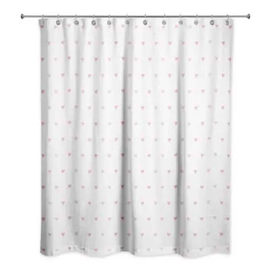 Simple Heart Pattern 71" x 74" Shower Curtain {1}