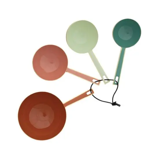 Hello Honey® Gold Finish & Multicolor 4-Piece Enameled Measuring Cup Set with Leather Tie {5}