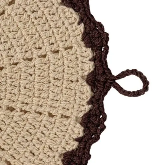 Hello Honey&reg; 8" Multicolor Mixed Print Cotton Crocheted Pot Holder Set {8}