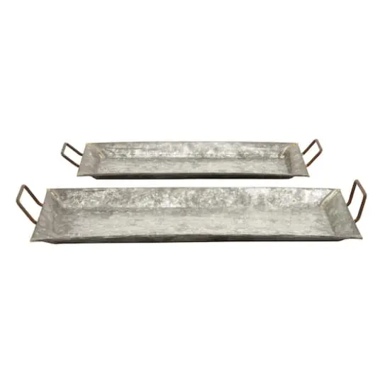 Gray Metal Farmhouse Tray Set {1}