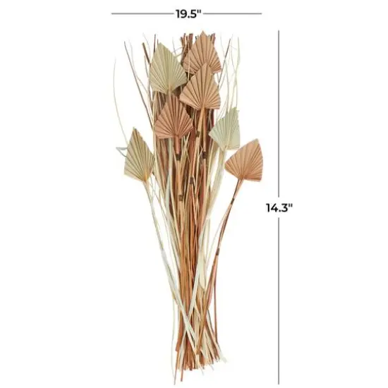 Brown Dried Fan Palm Leaf & Grass Bundle {5}