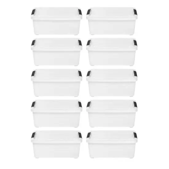 IRIS Stack & Pull&trade; Plastic Storage Boxes Translucent {1}