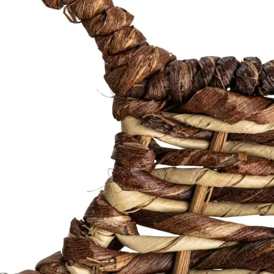 Hello Honey&reg; Natural & Brown Hand-Woven Buri & Abaca Tray Set {8}