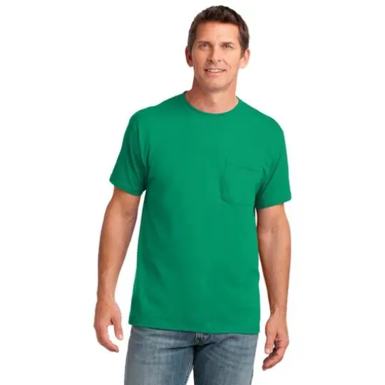 Port & Company&reg; Core Cotton Pocket Adult T-Shirt Kelly {3}