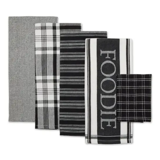 DII&reg; Foodie Dish Towel & Dishcloth Set Black {1}