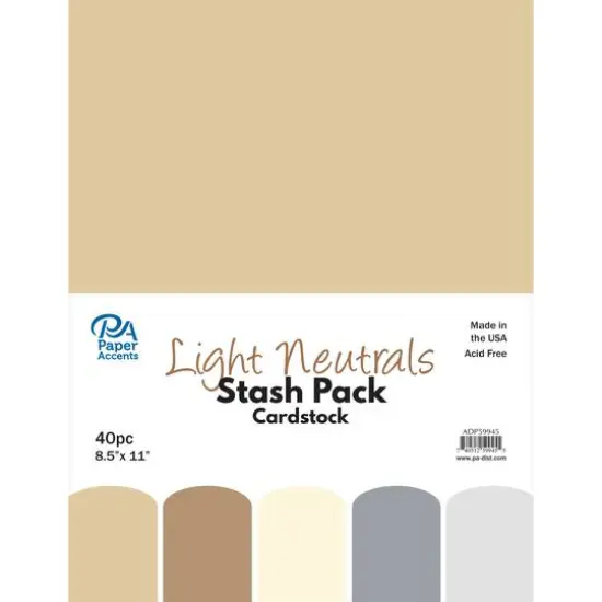 PA Paper&trade; Accents Light Neutrals Stash Pack 8.5" x 11" Cardstock, 40 sheets {1}
