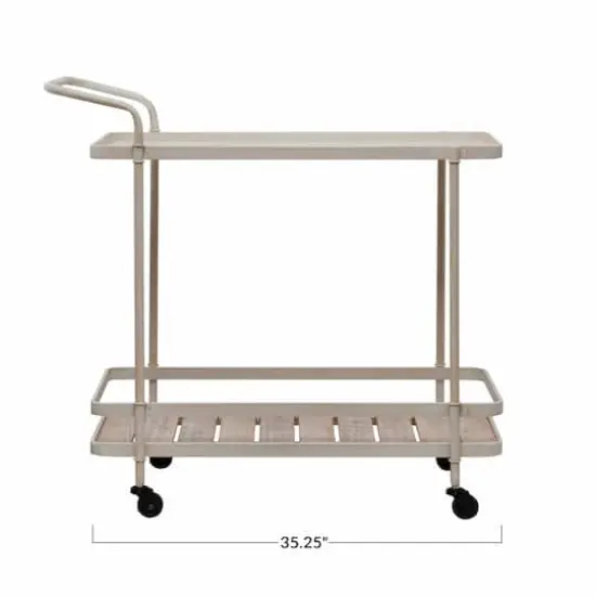 Hello Honey&reg; 35" Cream Metal 2-Tier Bar Cart {1}
