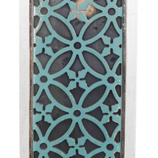 Set of 2 White Wood Glam Wall Decor, 12" x 43" {6}