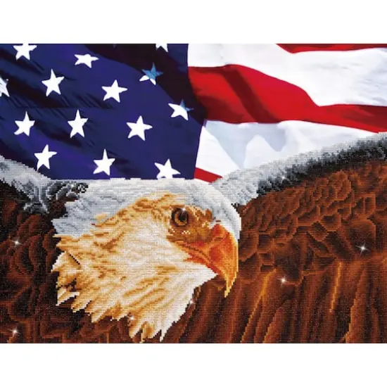 Diamond Dotz&reg; Advanced Bald Eagle & Flag Diamond Painting Kit {1}