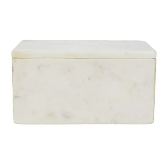 Hello Honey&reg; White Marble Box Storage Container with Lid {10}