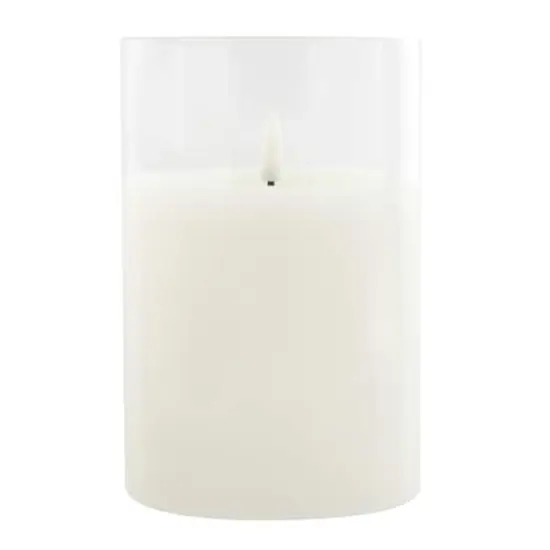 4" x 6" LED Glass Wax Flickering Candle by Ashland&reg; White {1}