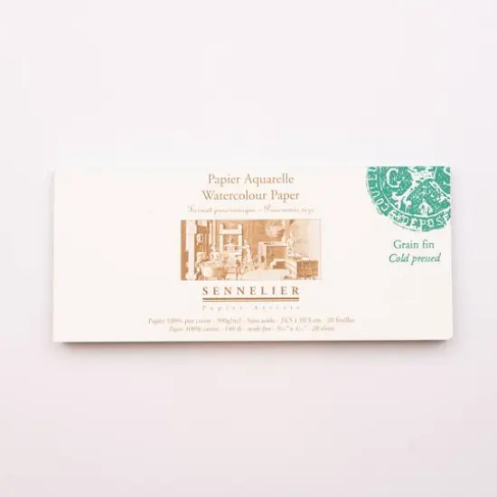 Sennelier White 9.5" x 4.25" Cold-Press Watercolor Paper, 20 Sheets {1}