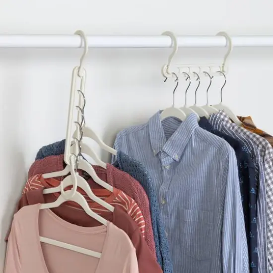 Honey Can Do White Collapsible Hangers w/ Velvet Non-Slip Hangers, 55ct. {3}