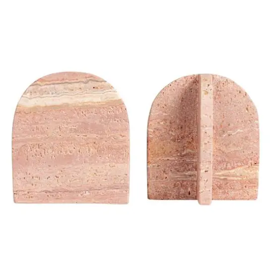 Hello Honey&reg; 6" Crimson Archways Travertine Bookend Set {6}