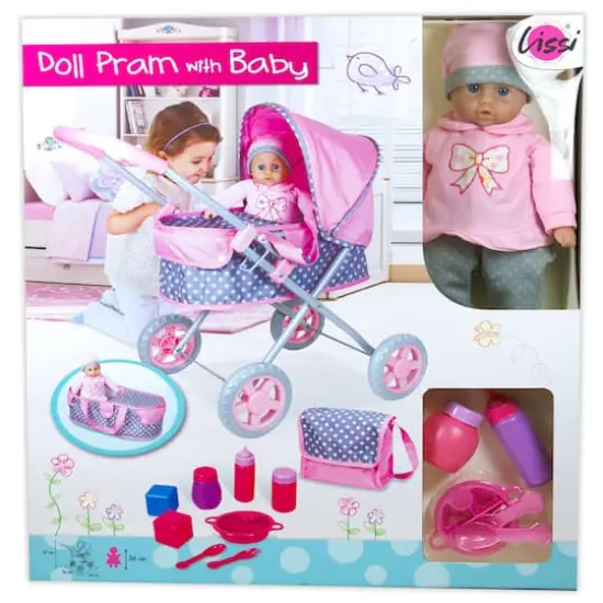 Lissi Dolls 14" Soft Baby Doll & Pram Set {3}