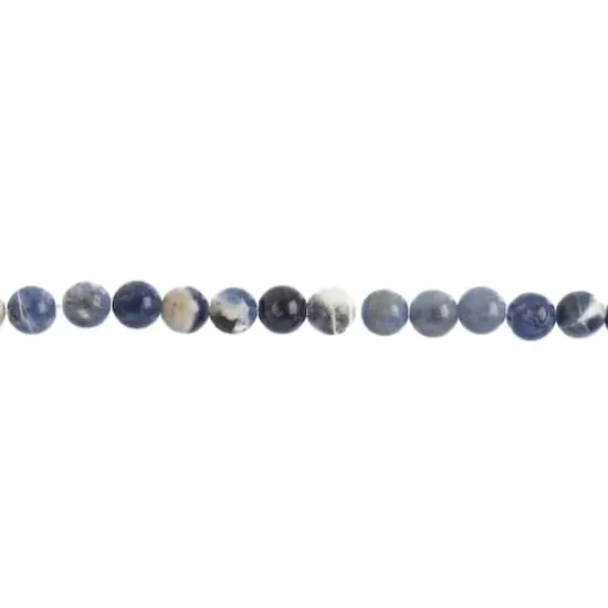 John Bead Earth's Jewels Natural Stone Round Beads, 6mm Sodalite {1}